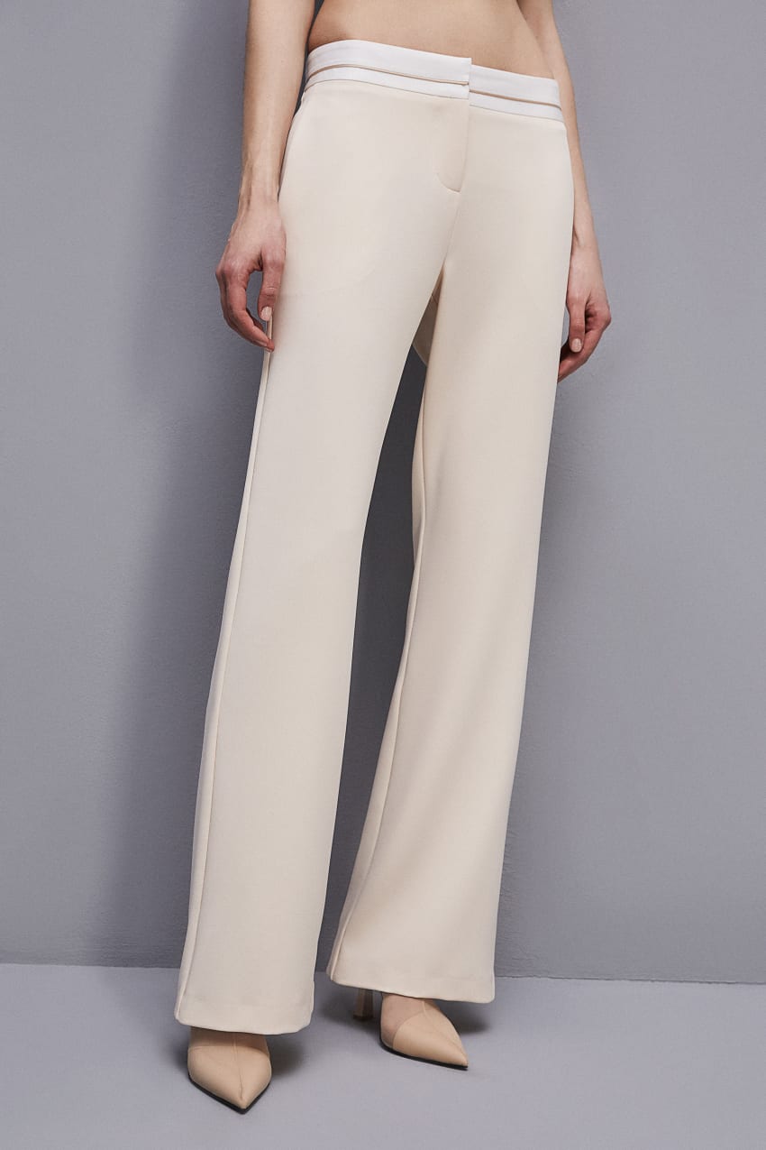 Patrizia Pepe Low-waisted Pants In Comfort Fabric Bege | 9053-KGHFY