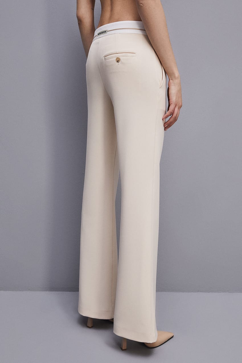 Patrizia Pepe Low-waisted Pants In Comfort Fabric Bege | 9053-KGHFY