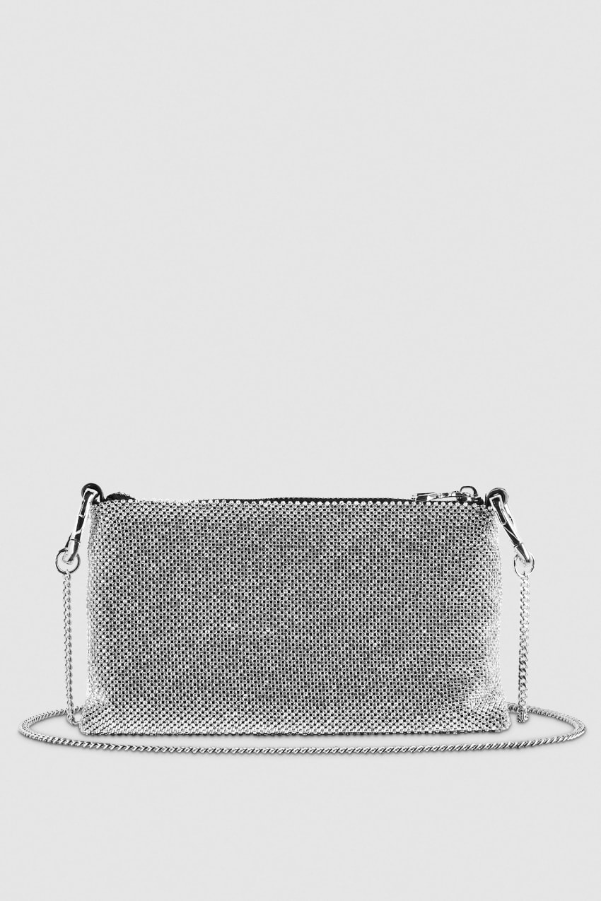 Patrizia Pepe Maxichain Rhinestone Clutch Bag Prateadas | 3147-QIHCR