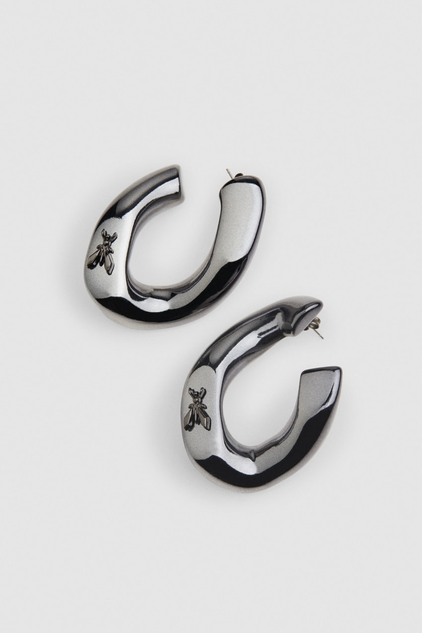 Patrizia Pepe Metal Earrings Pretas | 6537-UTWXA