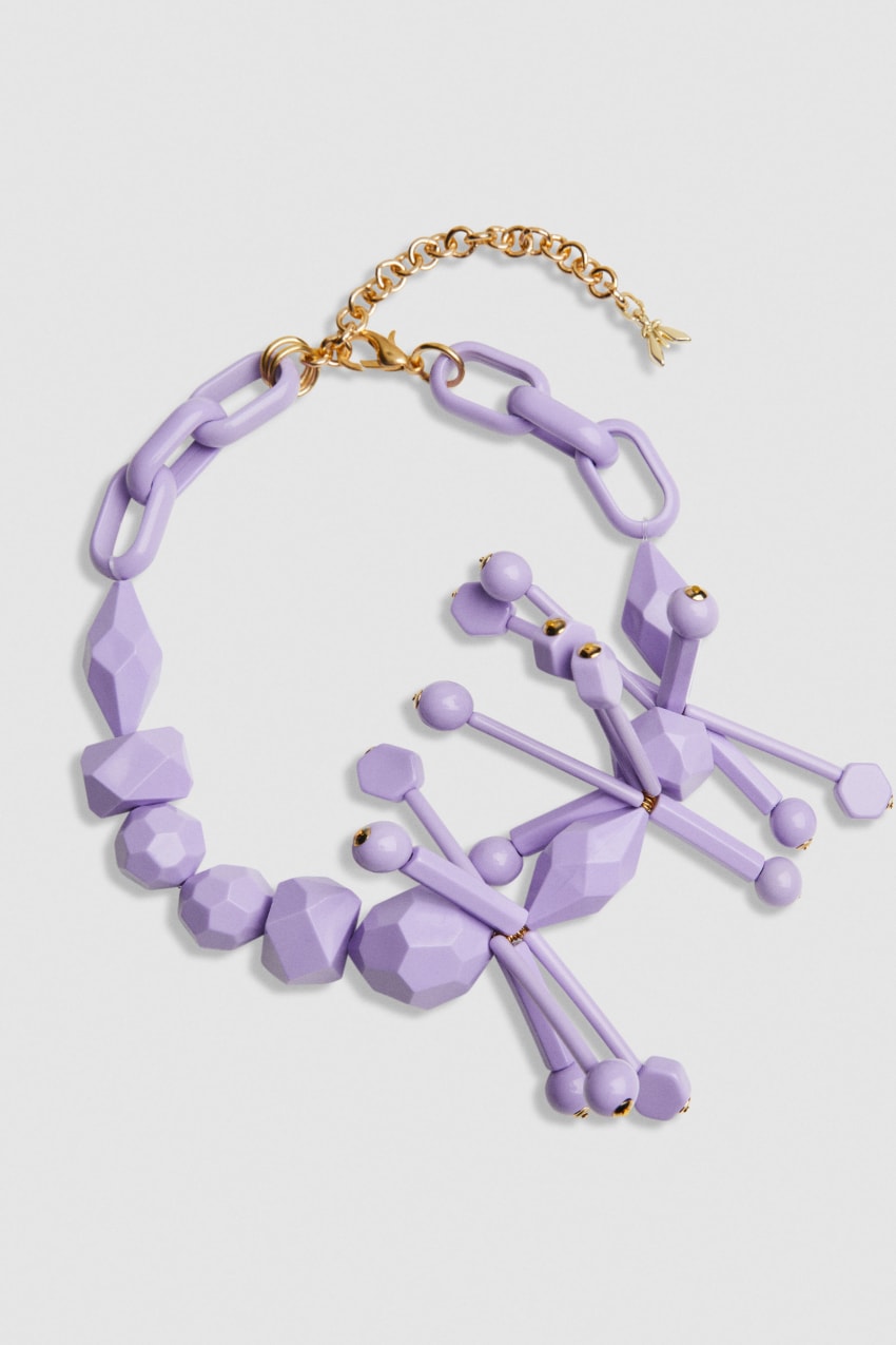 Patrizia Pepe Necklace With Techno Pop Fly Appliqué Rosa | 4371-MRSTV