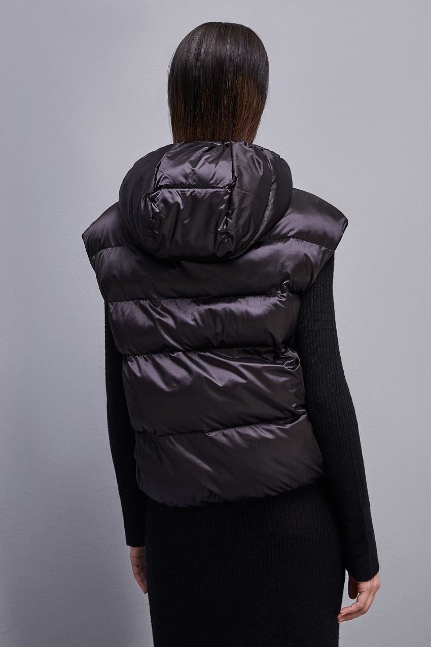 Patrizia Pepe Nylon Sleeveless Down Jacket Pretas | 7509-UAKPQ