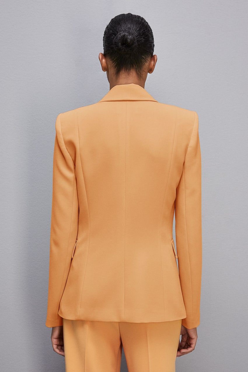 Patrizia Pepe One-button Jacket In Sablè Crepe Fabric Laranja | 4597-XHEJF