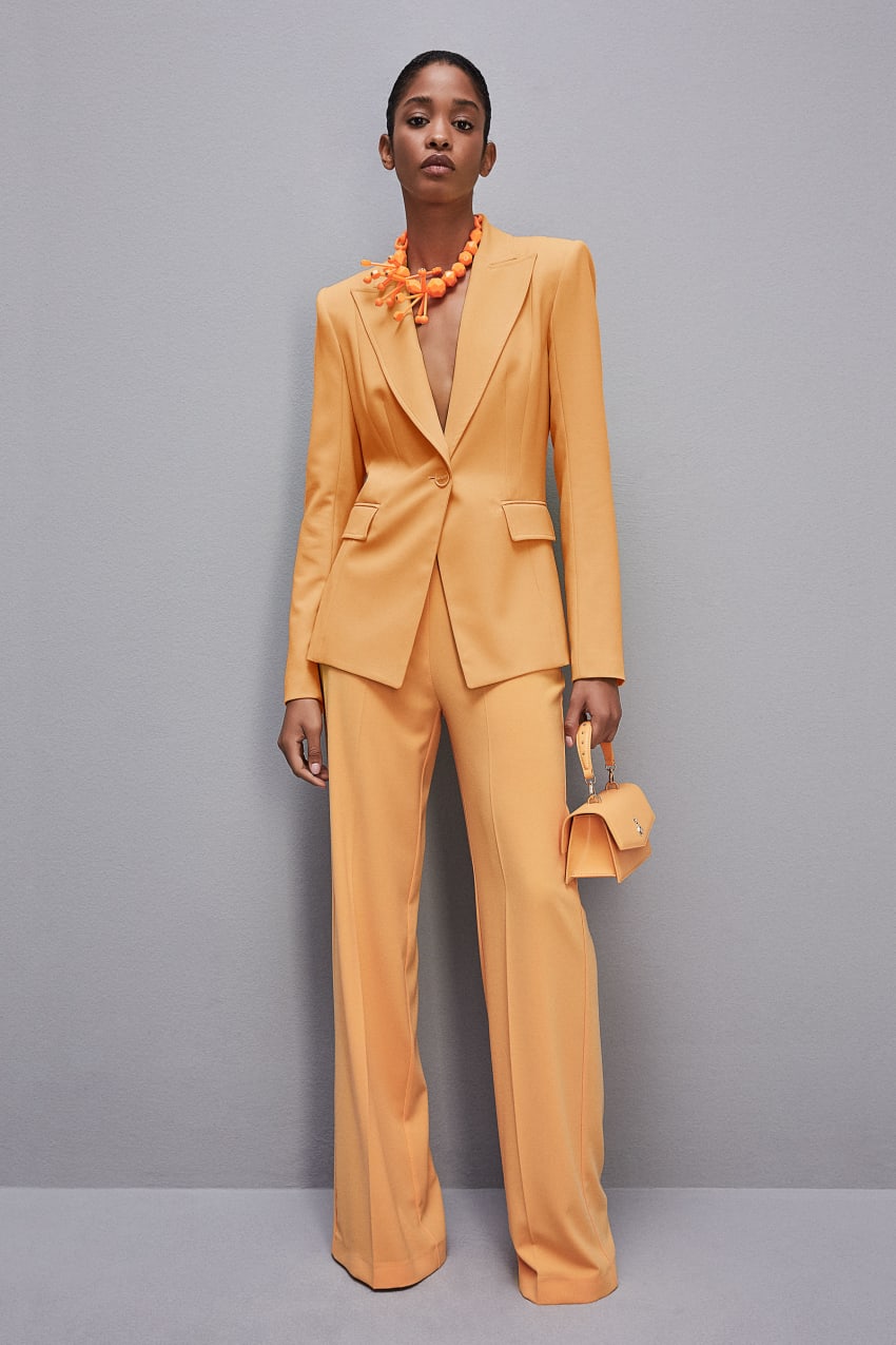 Patrizia Pepe One-button Jacket In Sablè Crepe Fabric Laranja | 4597-XHEJF