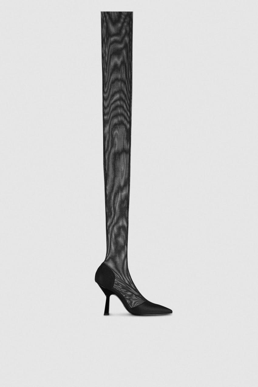 Patrizia Pepe Overknee Boots In Tulle Pretas | 0296-VGERC