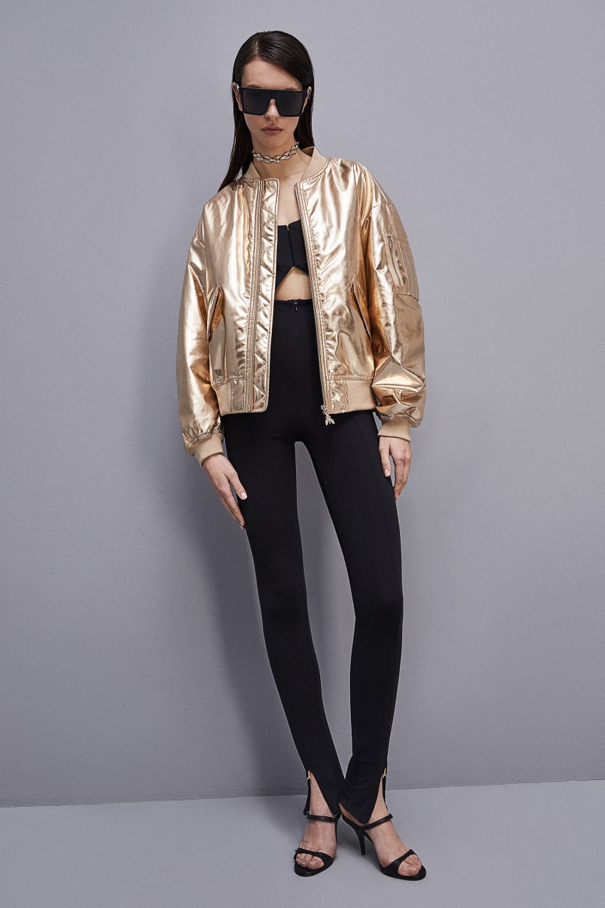 Patrizia Pepe Padded Over Bomber Jacket Douradas | 1620-ONDXE