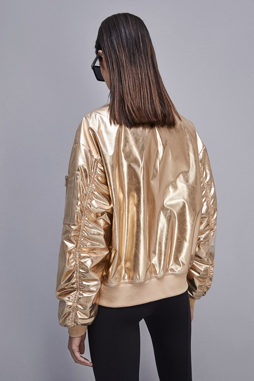 Patrizia Pepe Padded Over Bomber Jacket Douradas | 1620-ONDXE