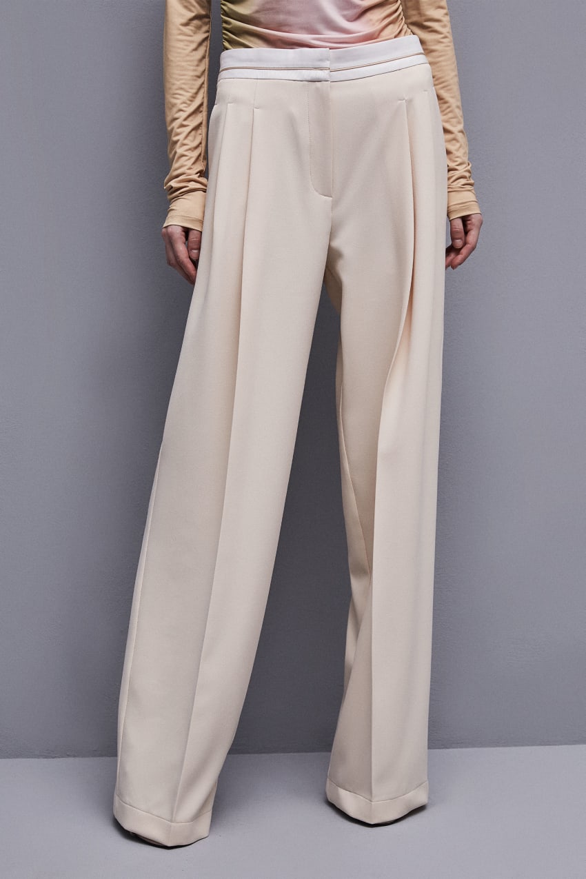 Patrizia Pepe Palazzo Pants In Technical Fabric Bege | 0873-TWSYN