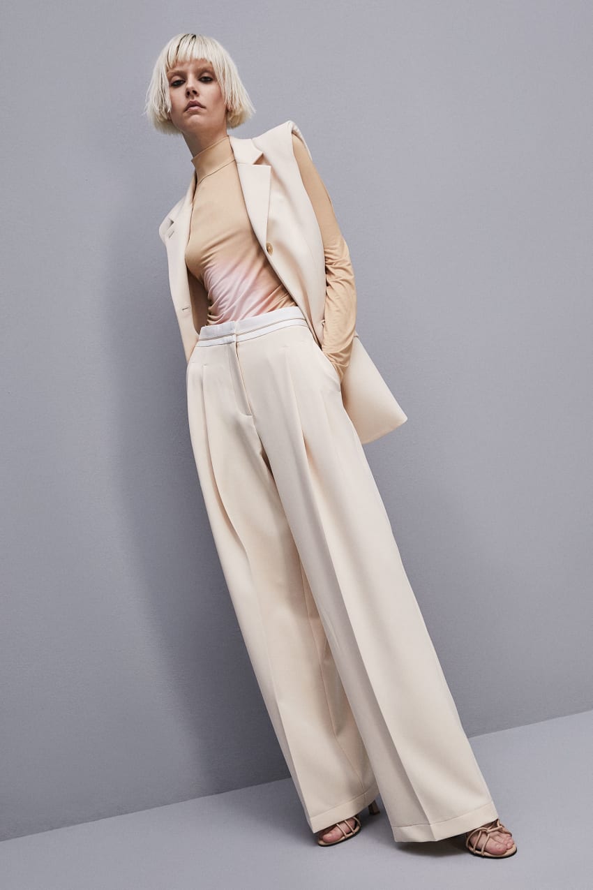 Patrizia Pepe Palazzo Pants In Technical Fabric Bege | 0873-TWSYN