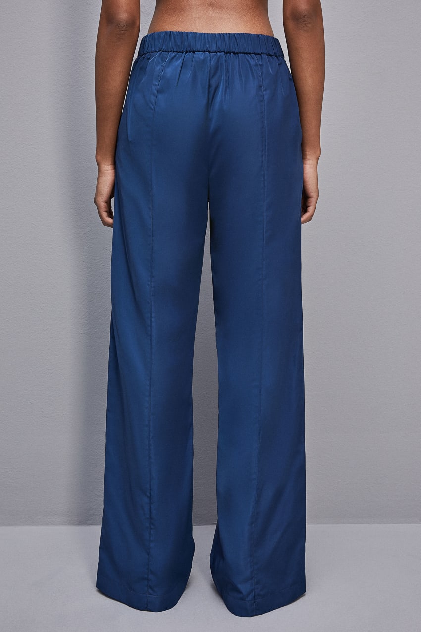 Patrizia Pepe Palazzo Pants In Technical Fabric Luz Azuis | 8749-ZUNAW