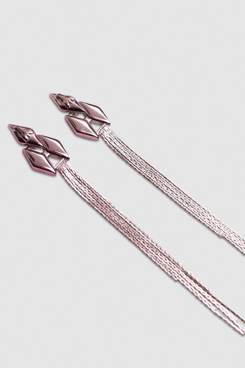 Patrizia Pepe Pendant Earrings With Micro Fly Links And Metal Fringing Rosa | 8910-QWZNP