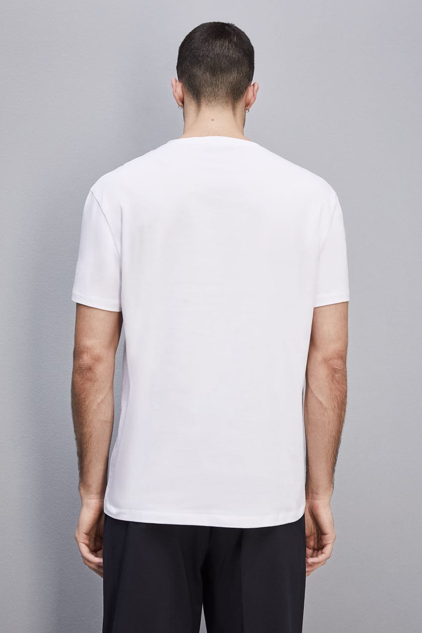 Patrizia Pepe Pima Cotton Jersey T-shirt With Logo Branco | 2491-CJUHL