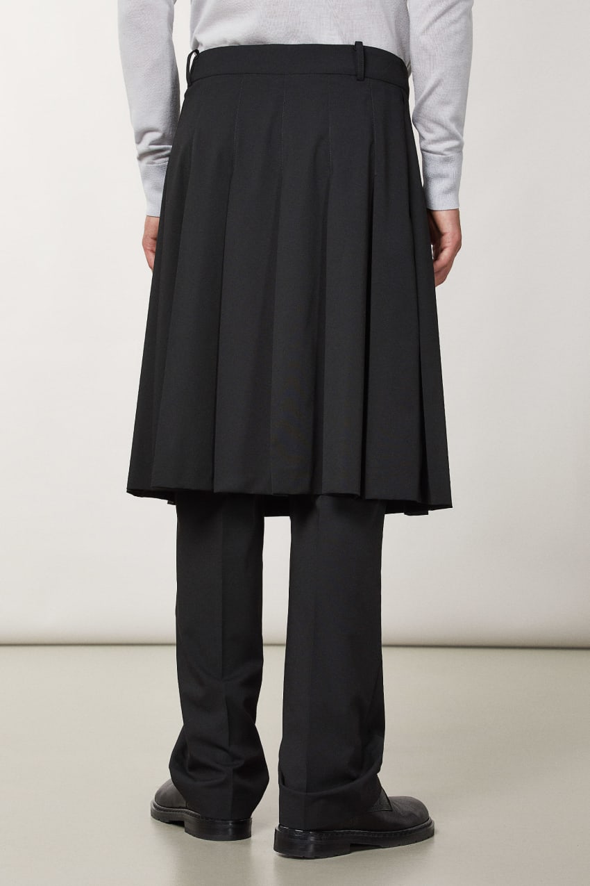 Patrizia Pepe Pleated Canvas Skirt Pretas | 3081-HAGLK