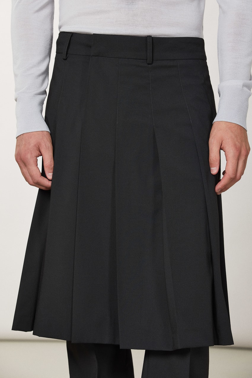 Patrizia Pepe Pleated Canvas Skirt Pretas | 3081-HAGLK