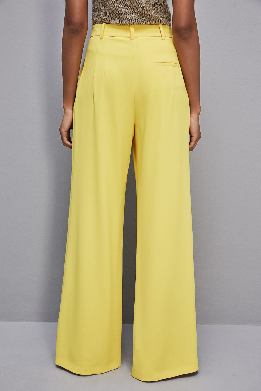 Patrizia Pepe Pleated Pants In Fluid Twill Amarelas | 6725-CRIZJ