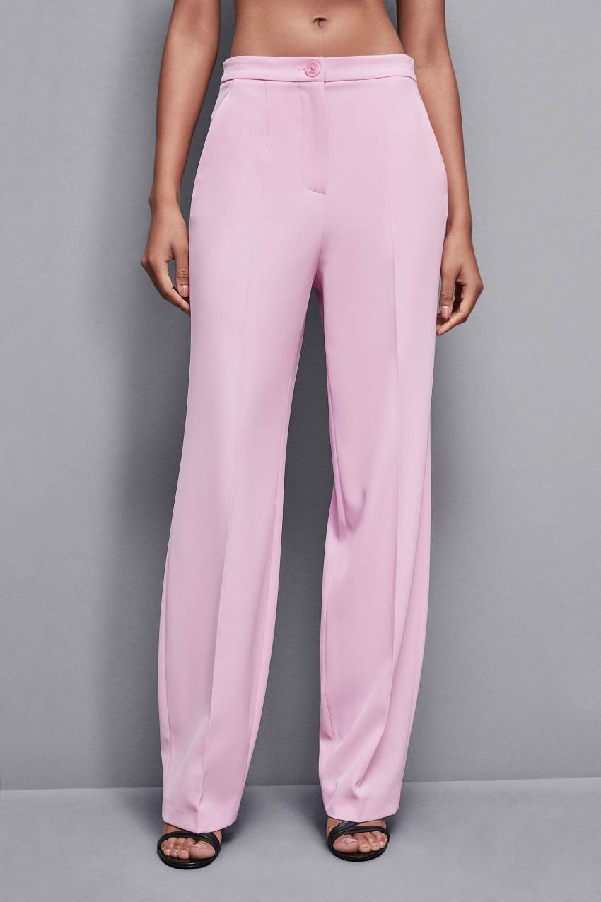 Patrizia Pepe Pleated Pants In Stretch Fabric Rosa | 3980-LDWUF