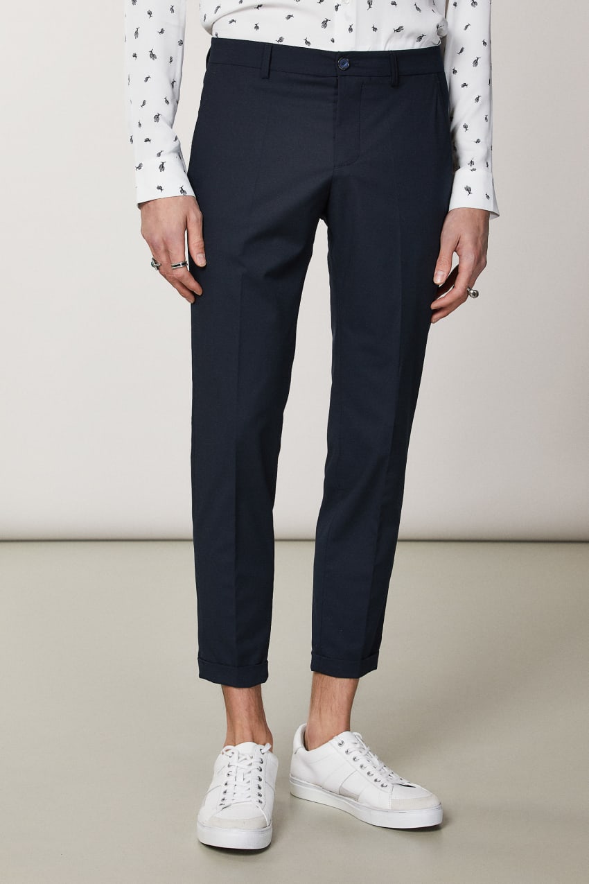 Patrizia Pepe Polyviscose Ankle-grazer Pants Azuis | 6174-UNQWV