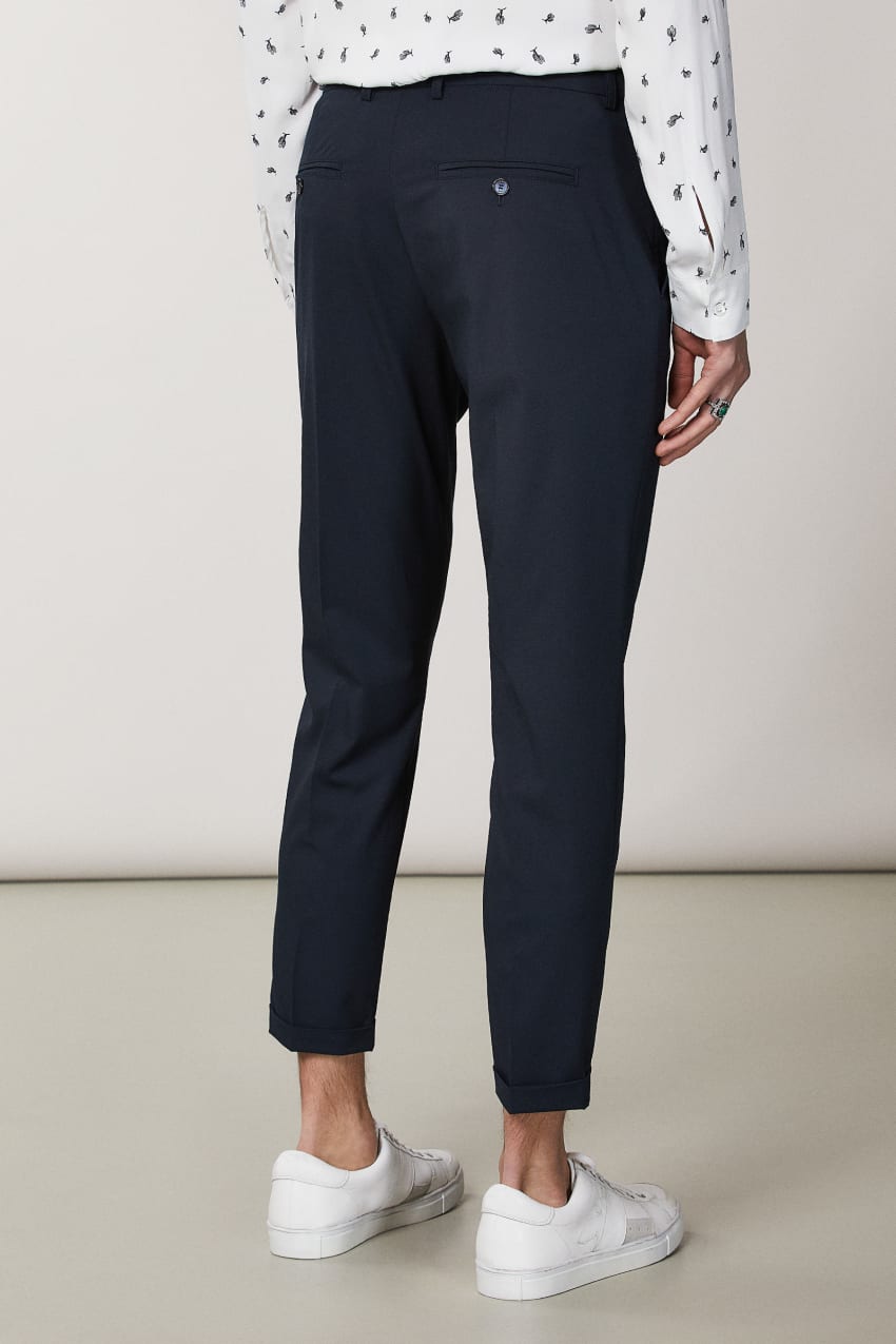 Patrizia Pepe Polyviscose Ankle-grazer Pants Azuis | 6174-UNQWV