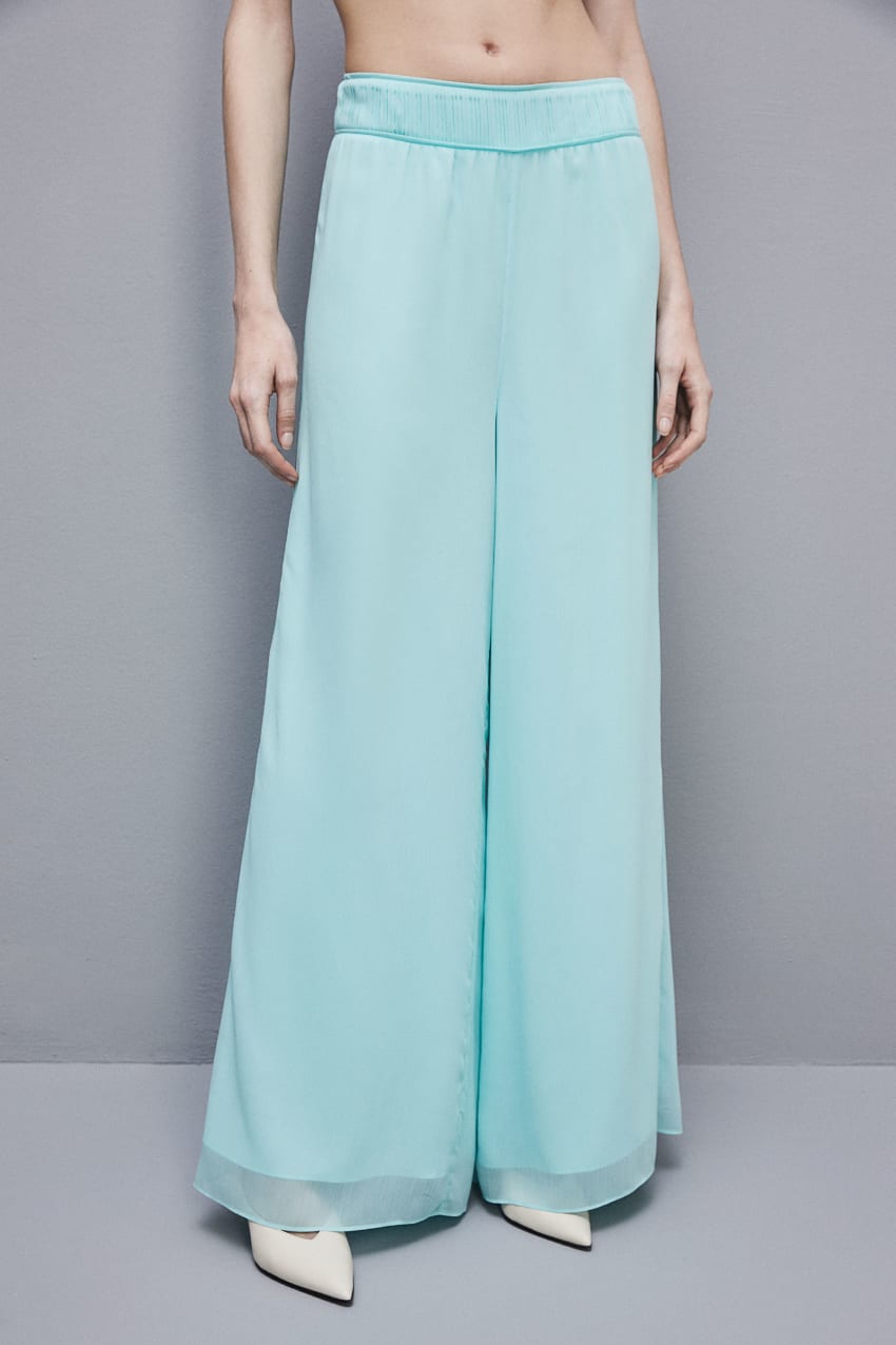 Patrizia Pepe Regular Waist Palazzo Pants Luz Azuis | 8431-LENIK