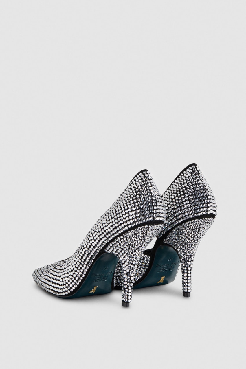 Patrizia Pepe Rhinestone-adorned Suede Pumps Pretas | 9856-JVHRD