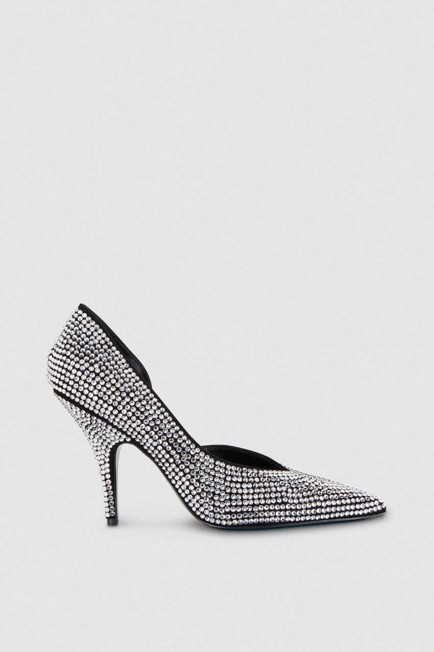 Patrizia Pepe Rhinestone-adorned Suede Pumps Pretas | 9856-JVHRD