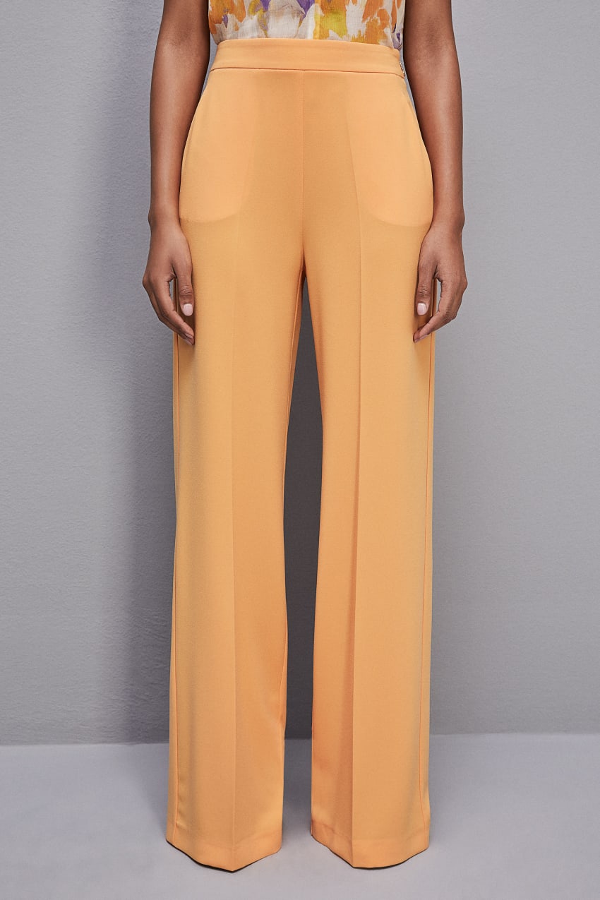 Patrizia Pepe Sablè Crepe Palazzo Pants Laranja | 4013-SIWVL