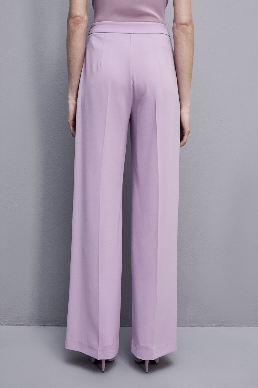 Patrizia Pepe Sablè Crepe Palazzo Pants Roxo | 3216-MLJOK