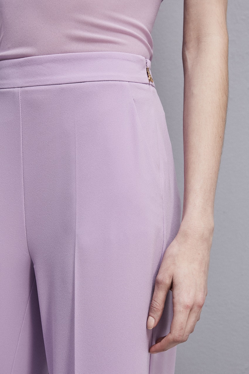 Patrizia Pepe Sablè Crepe Palazzo Pants Roxo | 3216-MLJOK