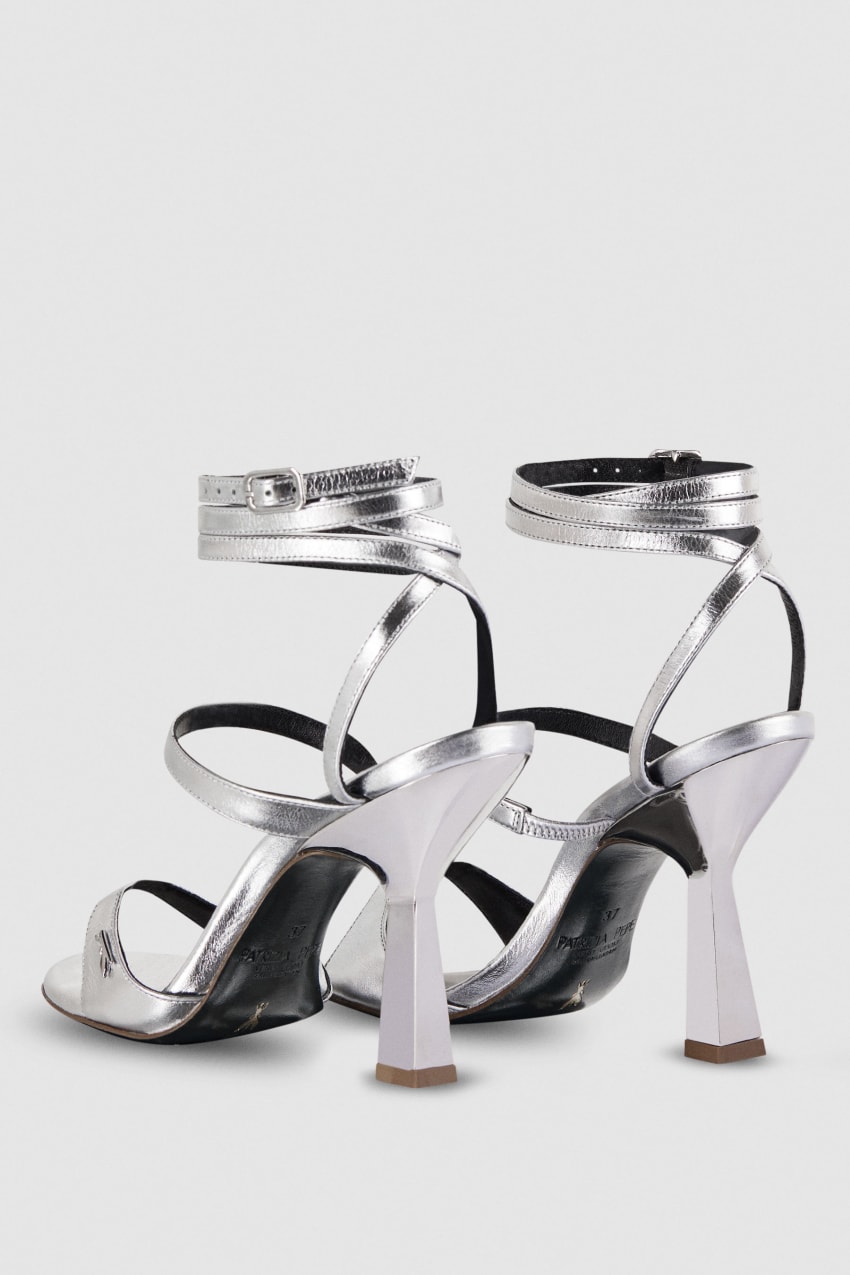 Patrizia Pepe Sandals With Heel And Ankle Strap Prateadas | 4236-TPULY