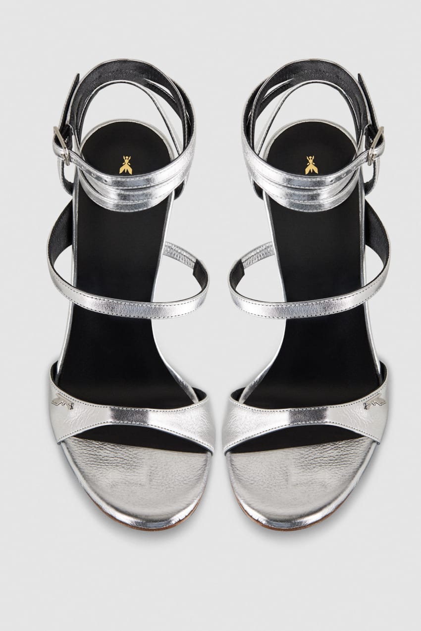 Patrizia Pepe Sandals With Heel And Ankle Strap Prateadas | 4236-TPULY