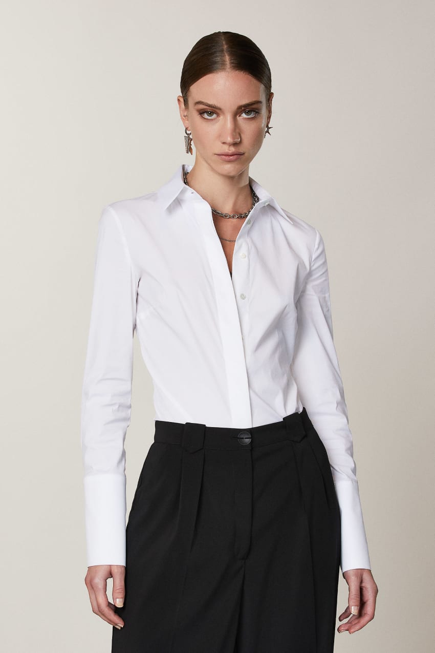 Patrizia Pepe Shirt Bodysuit Branco | 3621-QRWHV