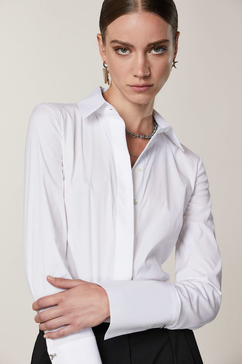 Patrizia Pepe Shirt Bodysuit Branco | 3621-QRWHV