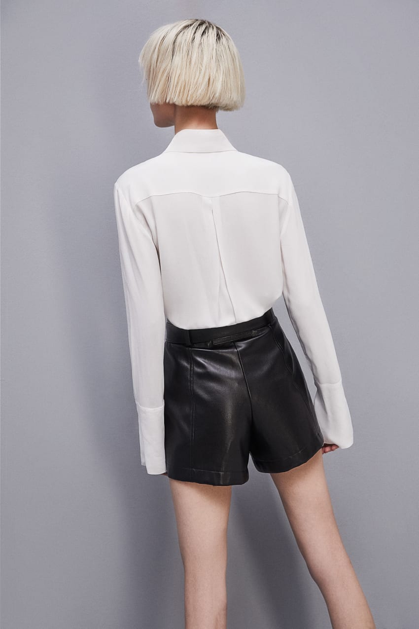 Patrizia Pepe Shirt With High Cuffs Branco | 4761-ISXMW