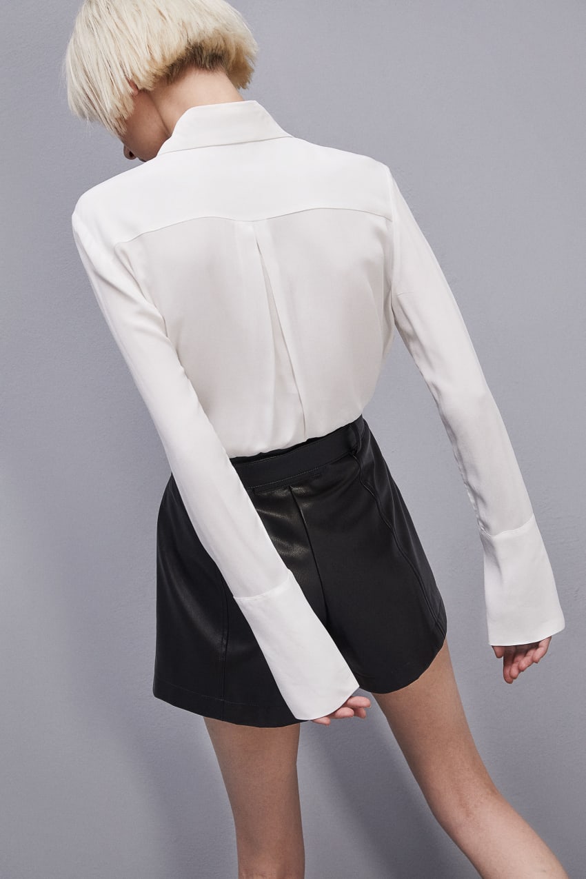 Patrizia Pepe Shirt With High Cuffs Branco | 4761-ISXMW