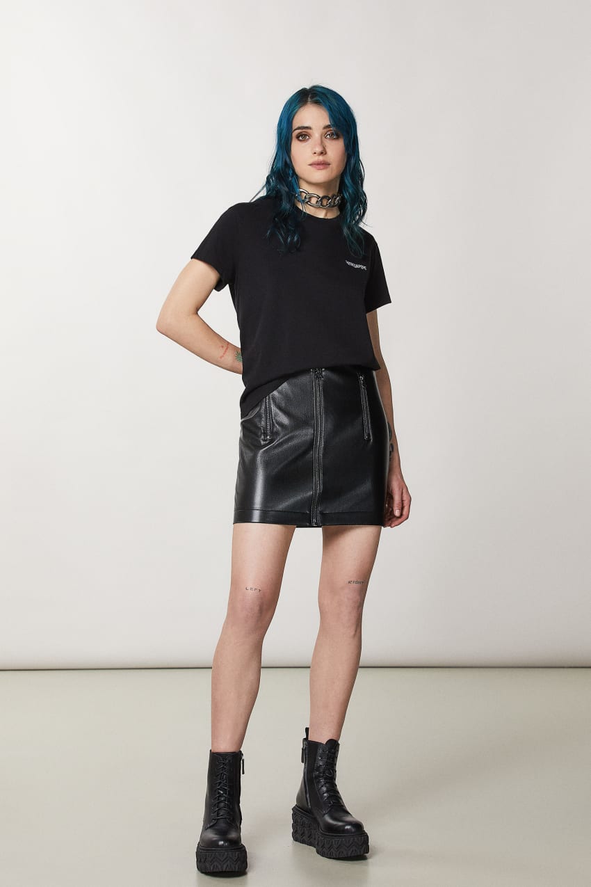 Patrizia Pepe Short Sleeve Jersey T-shirt Pretas | 7035-KMLDT