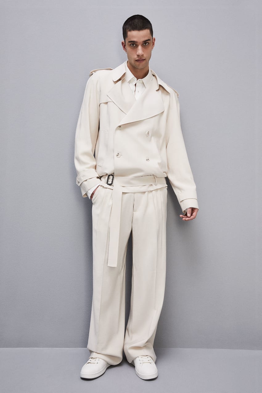 Patrizia Pepe Short Trench-effect Jacket In Viscose Twill Bege | 9072-GRVZC