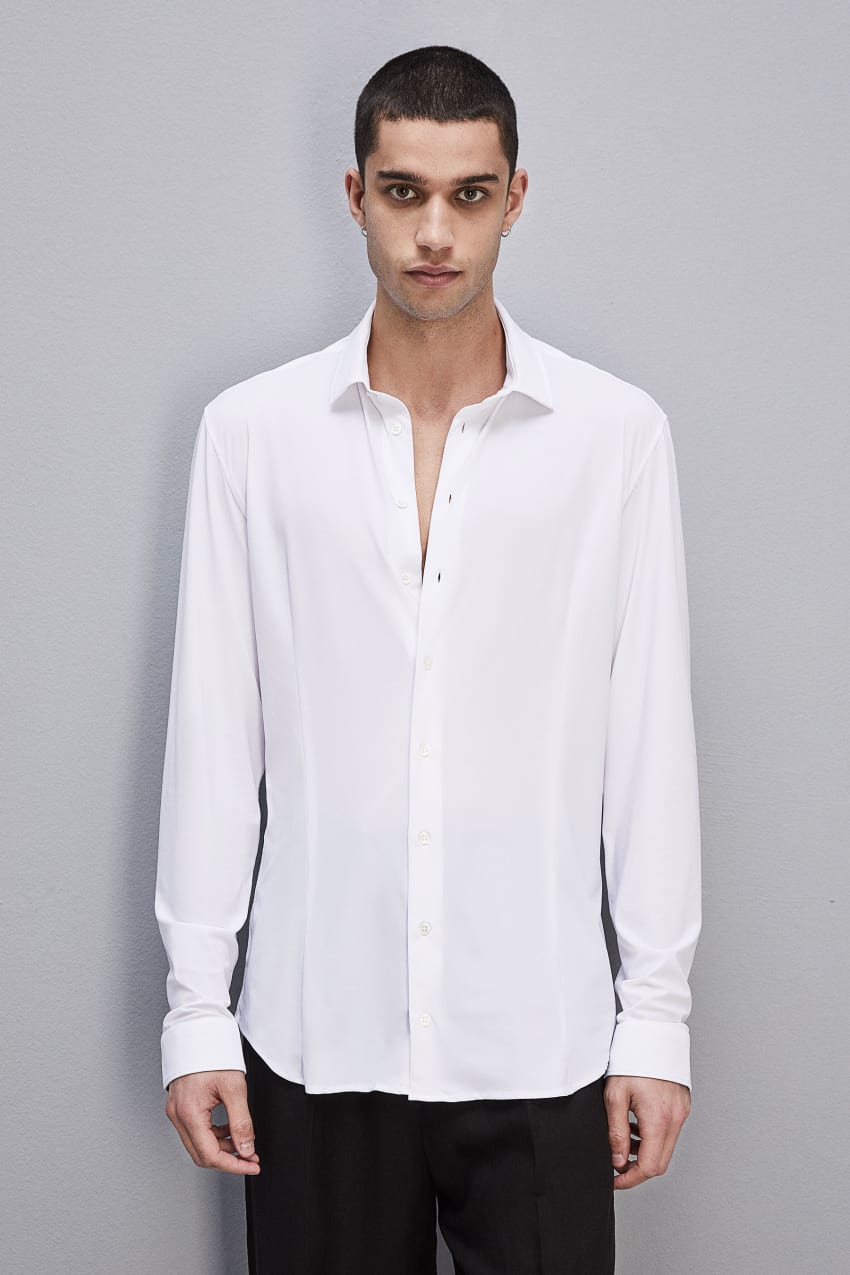 Patrizia Pepe Slim Fit Jersey Shirt Branco | 0947-YPJQA