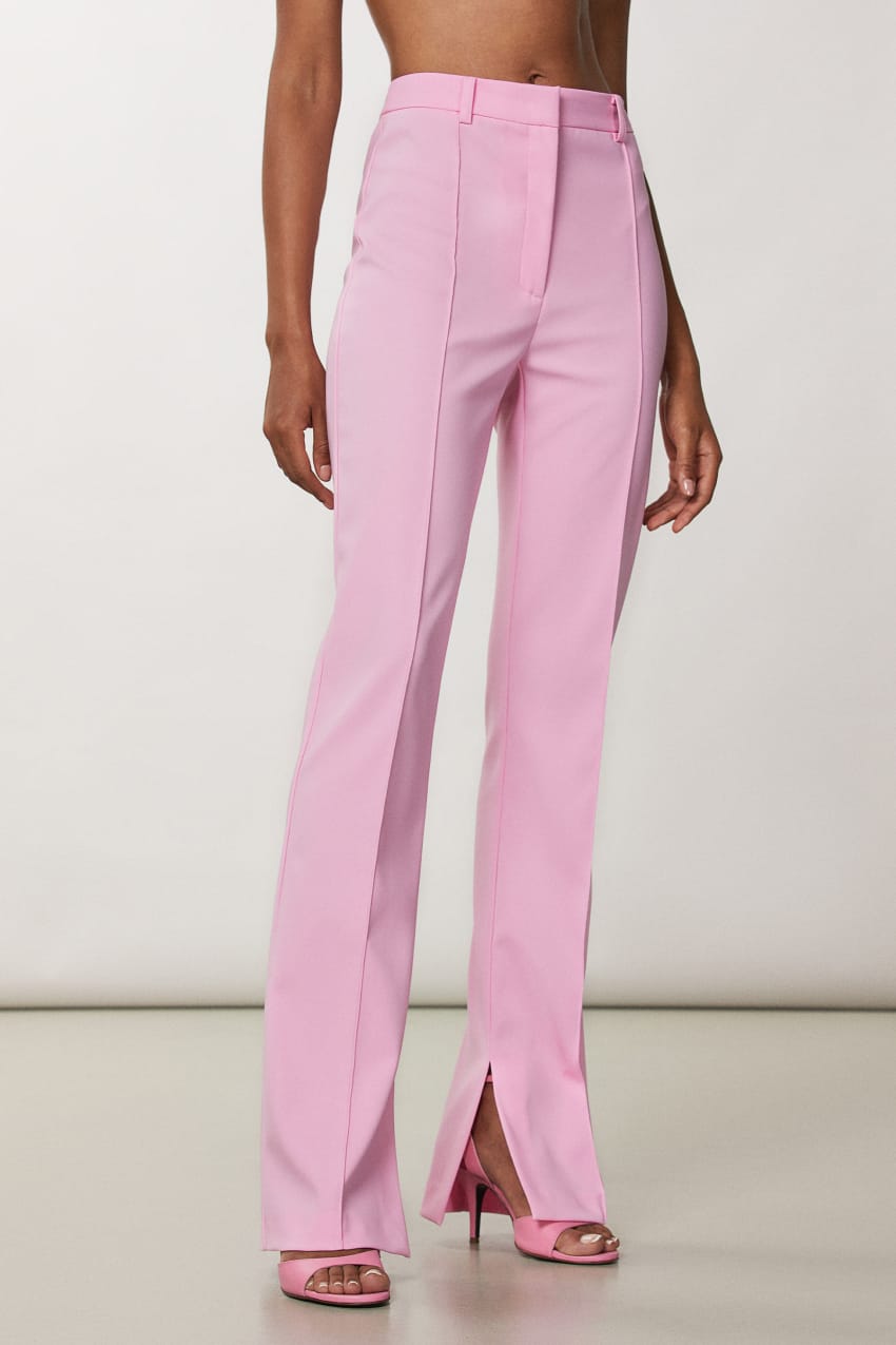 Patrizia Pepe Slim Pants With Side Slit Rosa | 3462-PLCBH