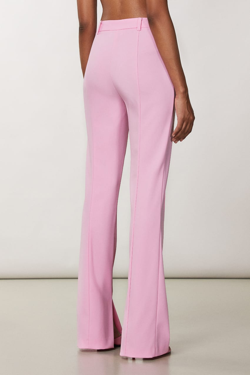 Patrizia Pepe Slim Pants With Side Slit Rosa | 3462-PLCBH