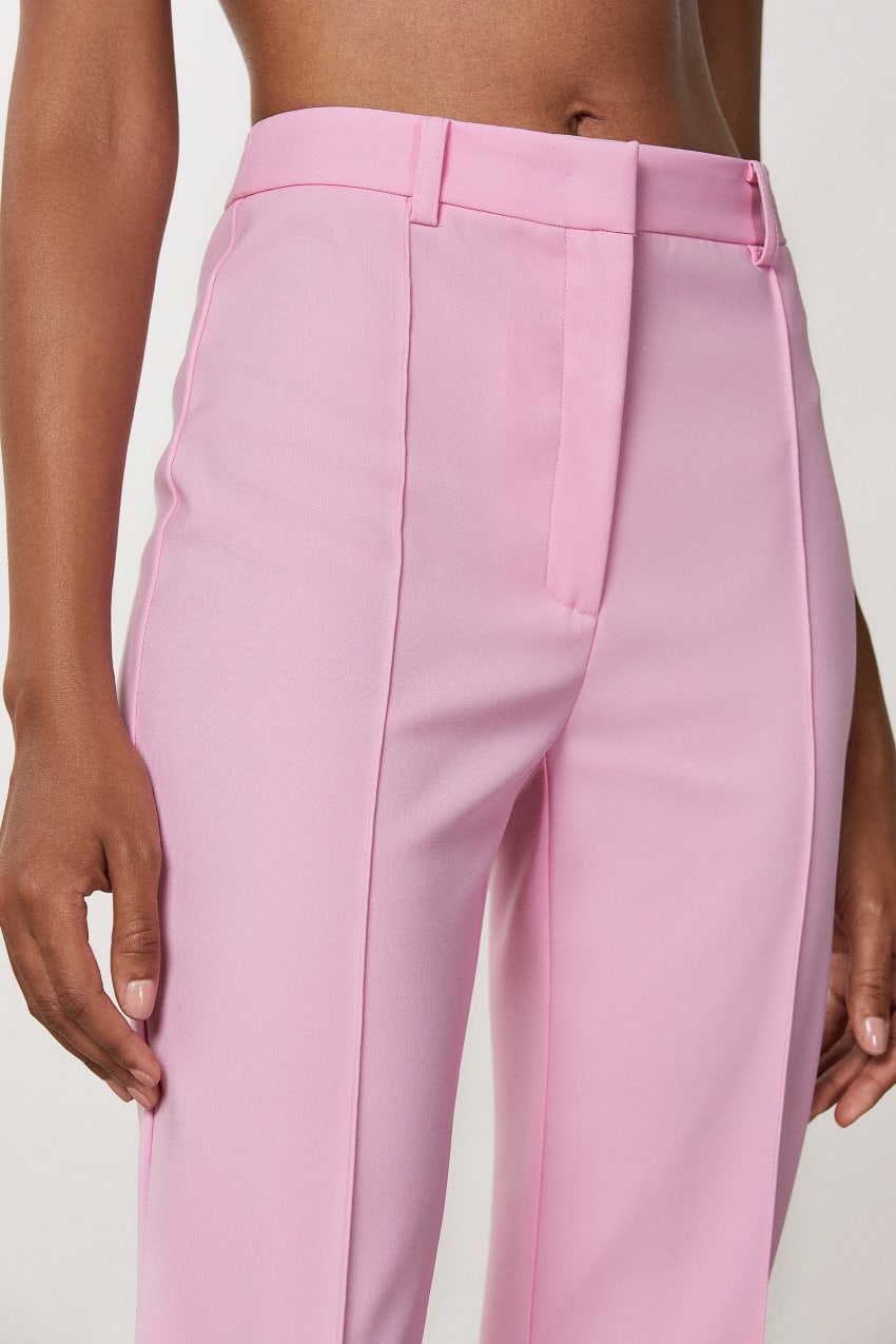 Patrizia Pepe Slim Pants With Side Slit Rosa | 3462-PLCBH