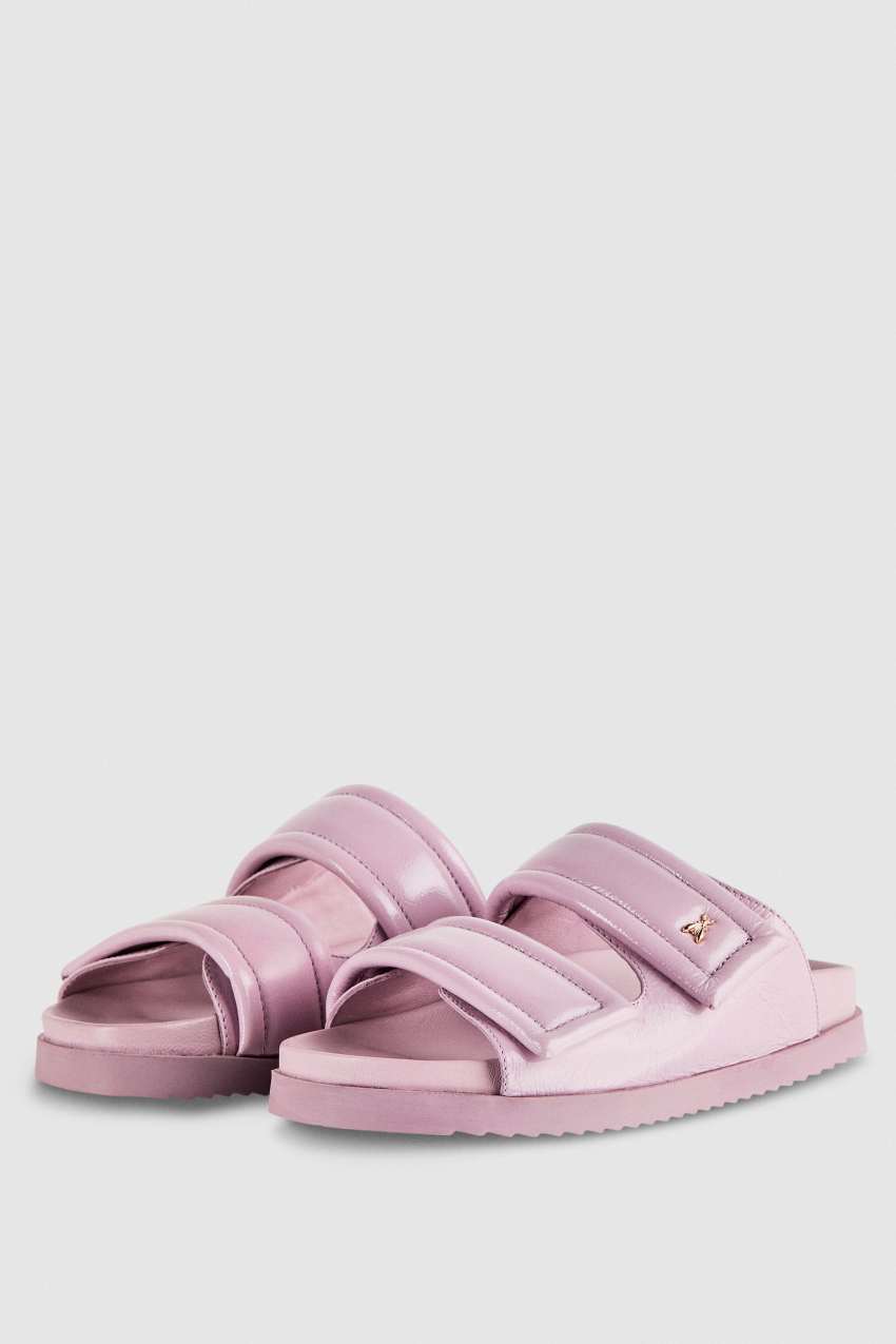 Patrizia Pepe Slippers With Logo And Leather Lining Roxo | 0296-RDSTU