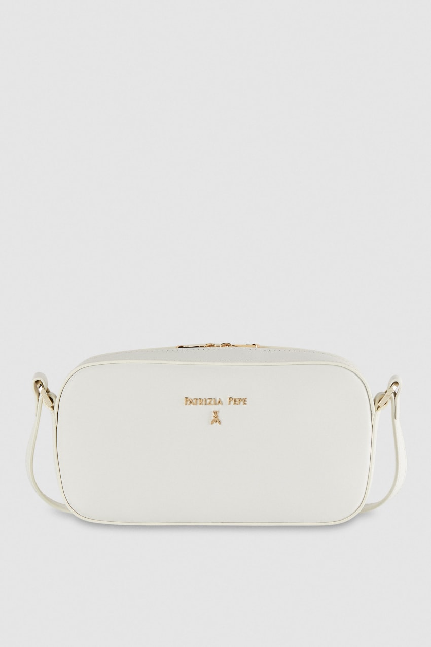 Patrizia Pepe Small Graphic Case Shoulder Bag Branco | 5238-OJIQF