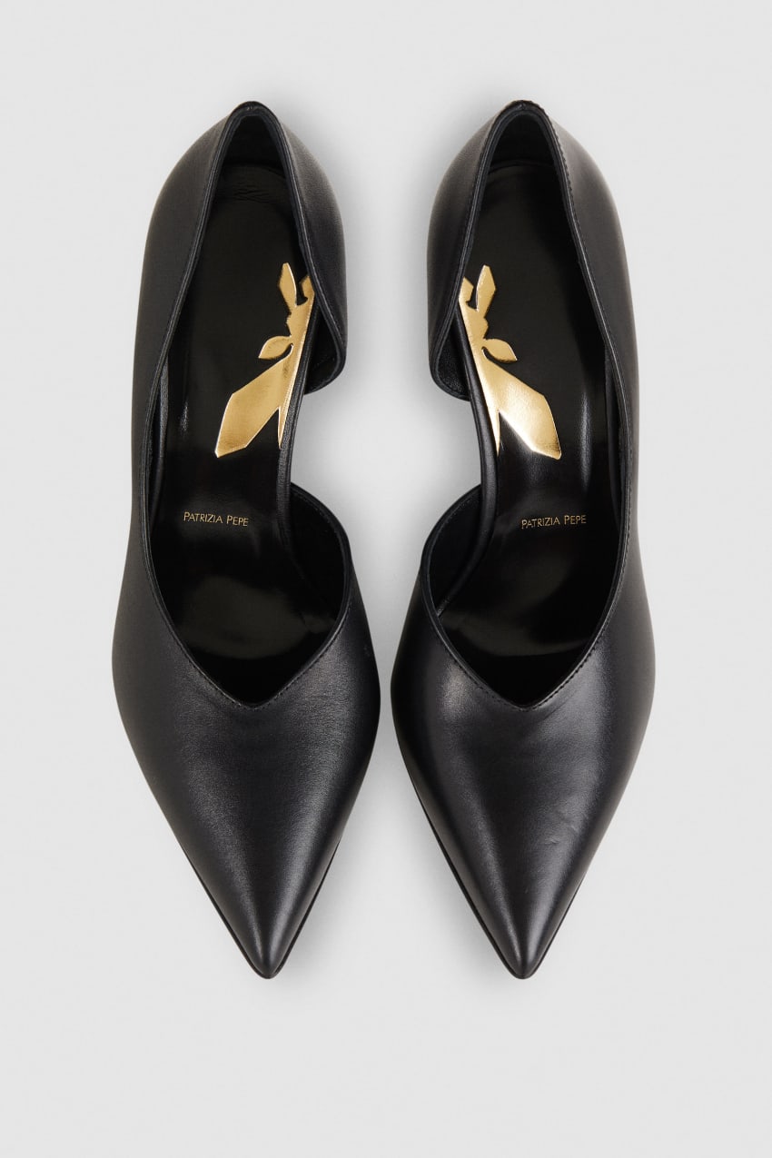 Patrizia Pepe Smooth Leather Pumps Pretas | 6213-MHRAQ