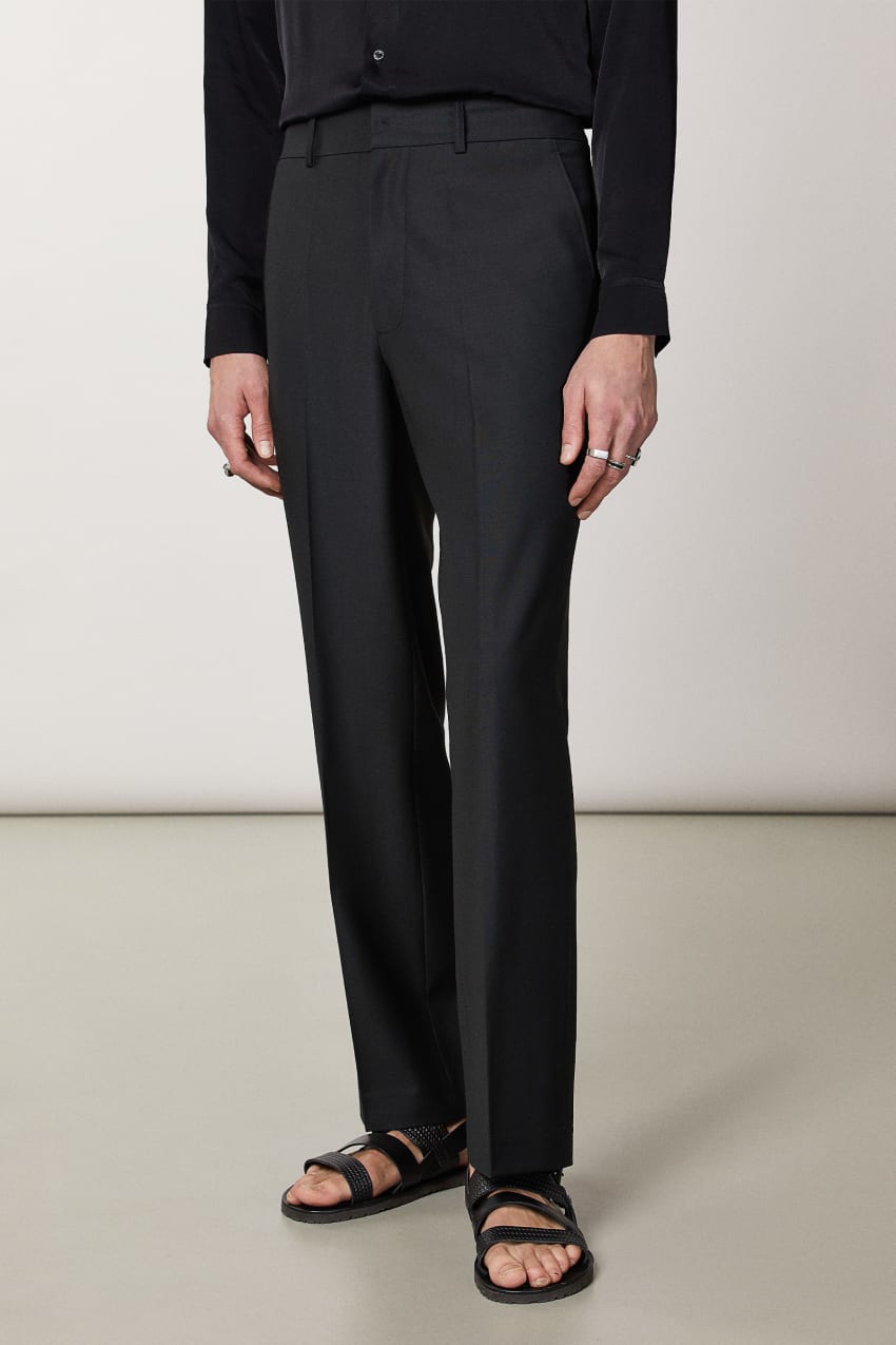 Patrizia Pepe Straight-fit Cool Wool Pants Pretas | 9480-XCFZS