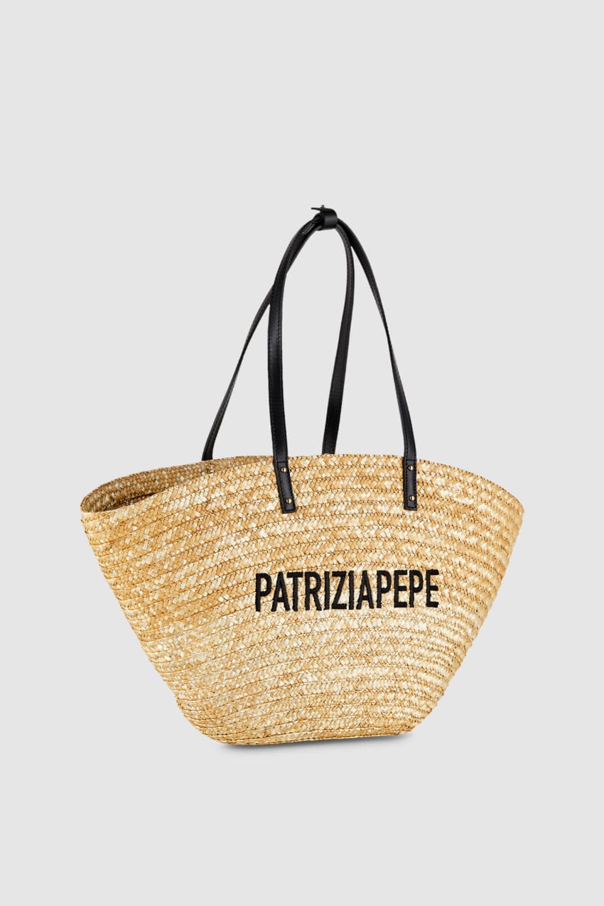 Patrizia Pepe Straw Shopper Bege | 9048-WVUAF