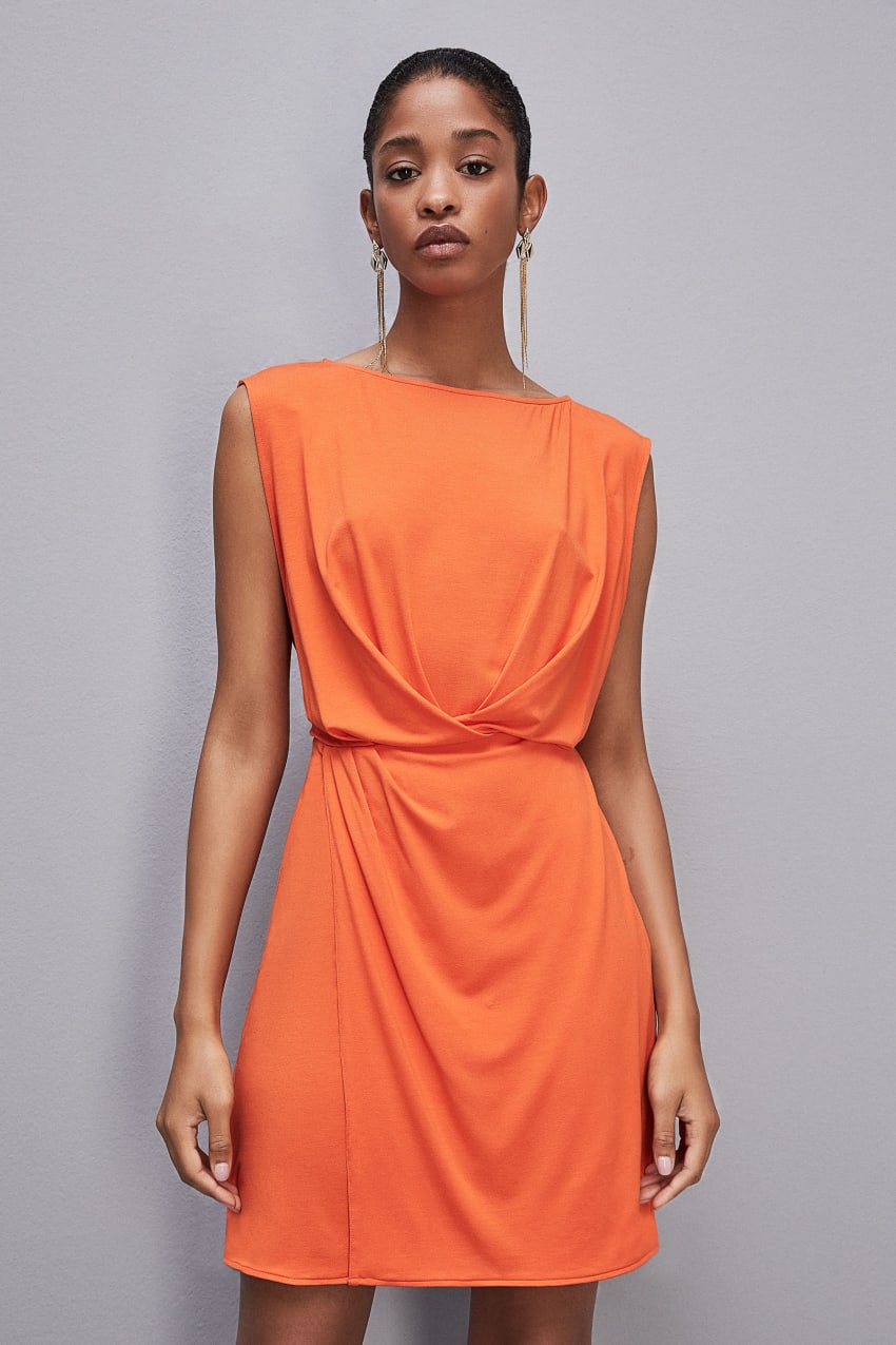 Patrizia Pepe Stretch Jersey Boat-neck Dress Laranja | 8963-OLJVT