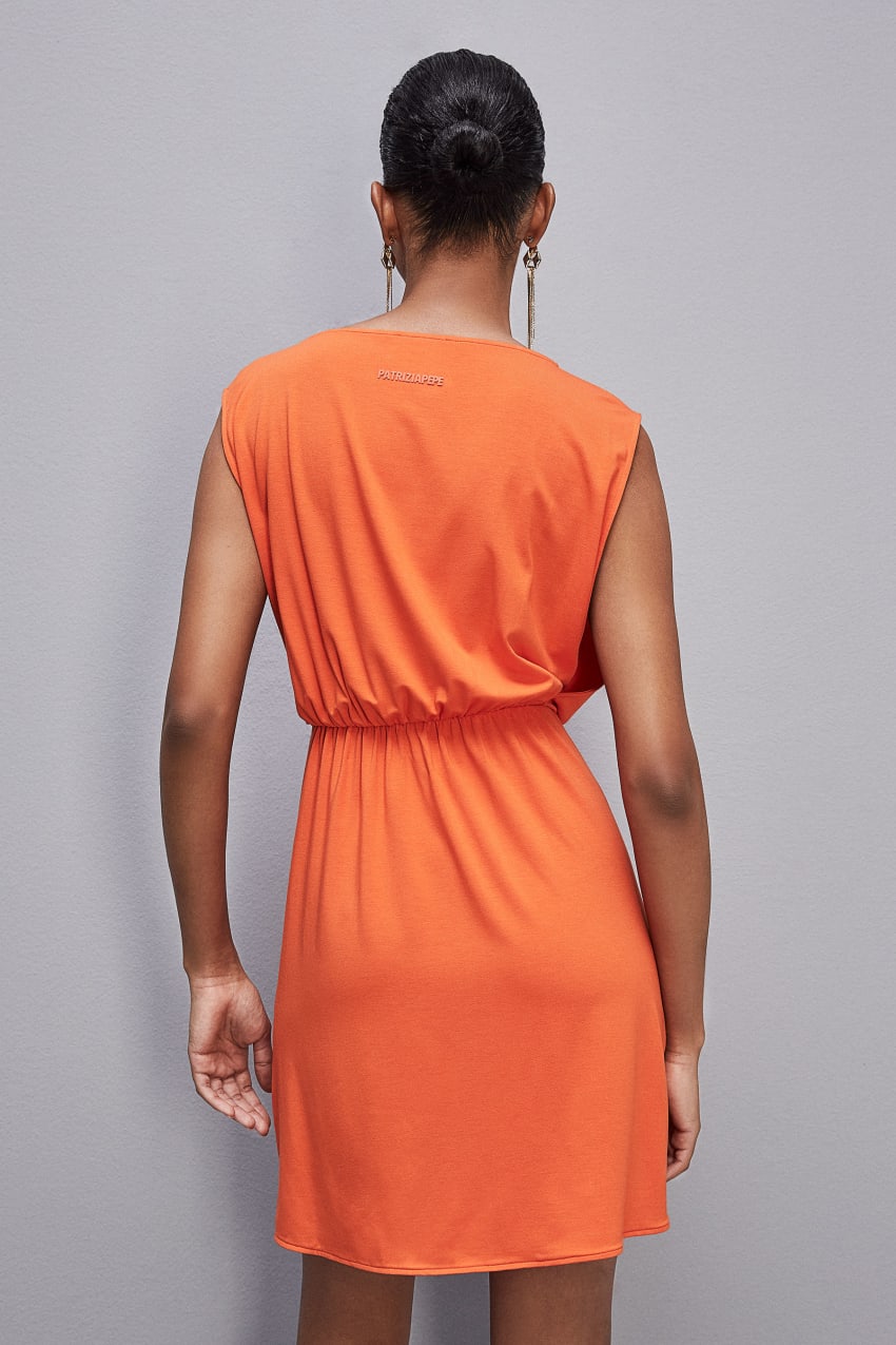 Patrizia Pepe Stretch Jersey Boat-neck Dress Laranja | 8963-OLJVT