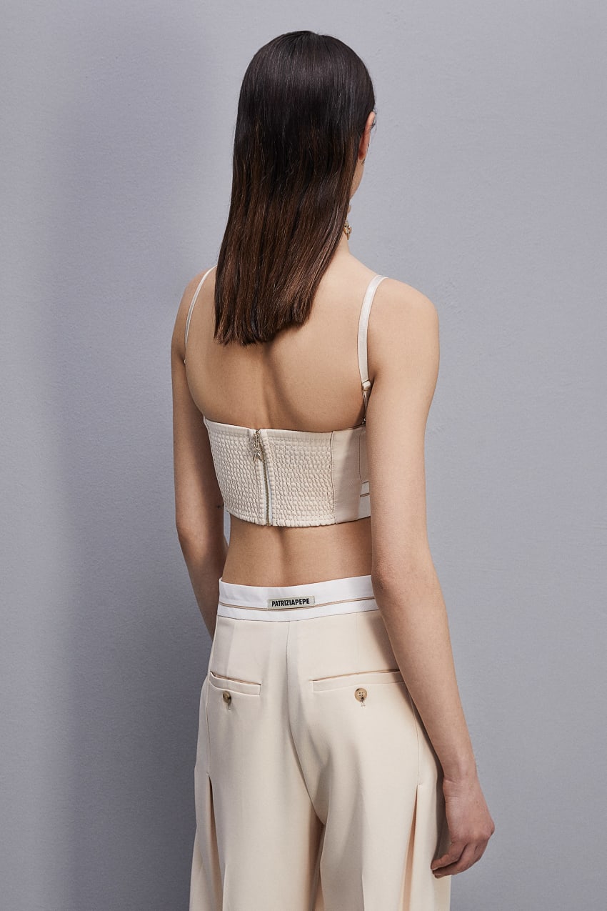 Patrizia Pepe Tailored Bustier With Belt Bege | 6470-EKOXP