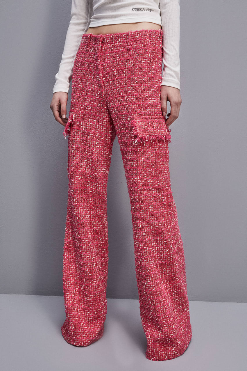 Patrizia Pepe Tweed Cargo Pants Vermelhas | 9541-GRMKA