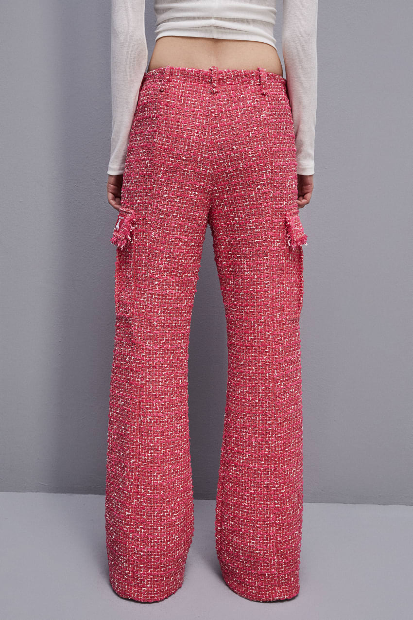 Patrizia Pepe Tweed Cargo Pants Vermelhas | 9541-GRMKA